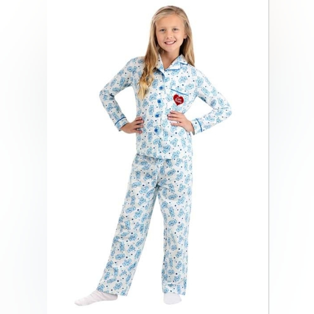 NIB Girls Kid's Care Bears Bedtime Bear Pajama Set- S (6X-8)- Holiday, Girlhood